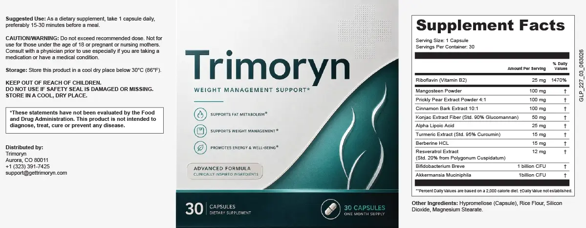 Trimoryn supplement label